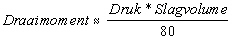 formule berekening draaimoment opbrengst hydrauliekmotor